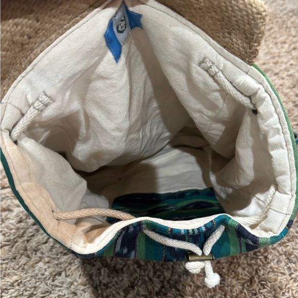 Taaluma Green and Blue Striped Backpack - Picture 3 of 4